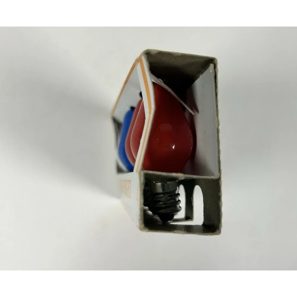 GE Glow Bright C7 Christmas Light Bulbs Replacement NOS Multi Color VTG